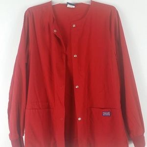 Cherokee Workwear Womens Red Long Sleeve Scrub XXS